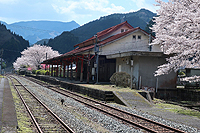 桜咲く彦山駅