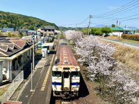 春の西添田駅